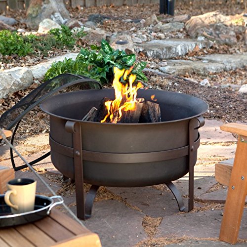Red Ember Brockton Steel Cauldron Fire Pit With Free Cover Multicolor - Ad452, 34 In.