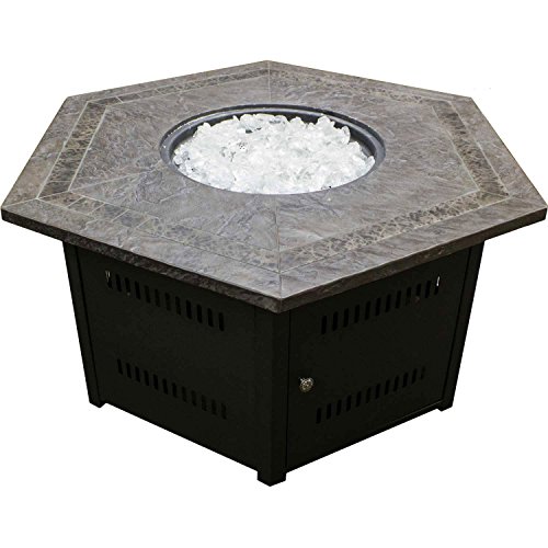 Hiland Fire Pit Hexagon With Slate Table Large