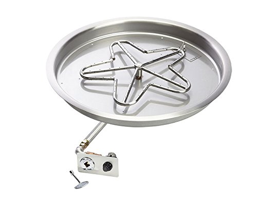 Hearth Products Controls PENTA25-FPK-NG Push Button Spark Ignition Natural Gas Fire Pit Kit 25-Inch Bowl Pan
