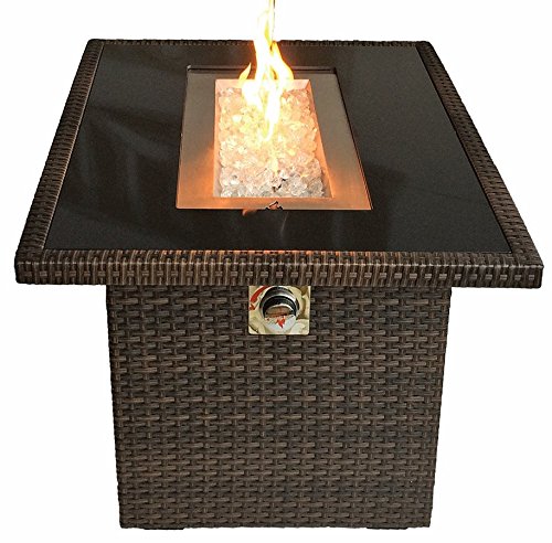 Outland Fire Table 35000 Btu Propane Wblack Tempered Glass Tabletop