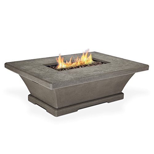 Real Flame 11704LP-TGLG Monaco Rectangle Low Propane Fire Table Large Glacier Gray