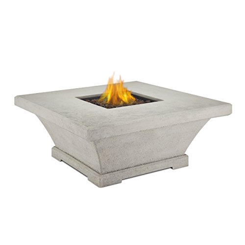 Real Flame 11706LP-TCRM Monaco Square Low Propane Fire Table Large Cream