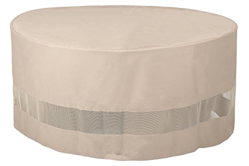 Sunpatio Outdoor Round Fire Pit Or Ottoman Cover,50"diax24"h,extremely Lightweight,water Resistant,eco-friendly