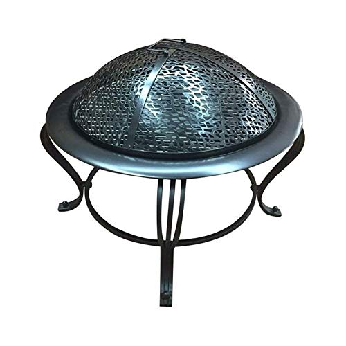 JIACTOP Indoor Outdoor Fire Pit Patio Fire Steel BBQ Grill Fire Pit Bowl with Mesh Spark Screen Cover Log Grate for Camping Picnic Bonfire Patio Backyard Garden Beaches Park