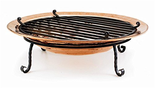 30 Hand-Hammered Medium Copper Fire Pit with Scroll Feet