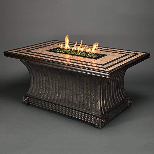 Agio Tuscan Gas Fire Pit With Copper Reflective Fire Glass