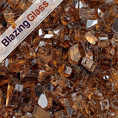 Blazing Fireglass 20-pound Reflective Fire Glass With Fireplace Glass And Fire Pit Glass 14-inch Copper