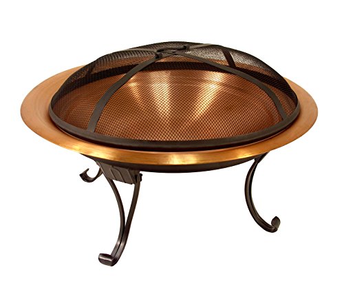 Catalina Creations 26&quot 100 Solid Copper Portable Folding Fire Pit With Spark Screen Lift Tool And Canvas Carrying