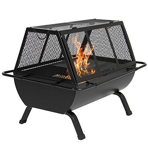 Best Choice Products Steel Grill BBQ Fire Pit Outdoor Cooking Patio Yard Campfire