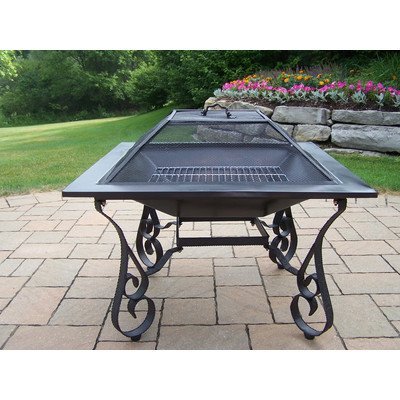 Oakland Living Victoria 33-Inch Fire pit with Grill Iron Construction