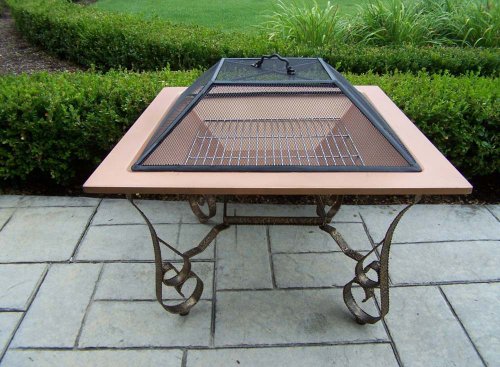 Oakland Living Victoria 33-inch Fire Pit With Grill And Copper Bowl