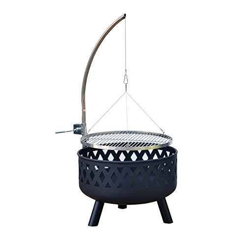 Outsunny 24 Round Barbecue Grill Fire Pit