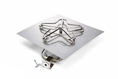 Hearth Products Controls MLFPK24-SQ-FLEX-LP Match Light Propane Gas Fire Pit Kit 24x24-Inch Flat Pan