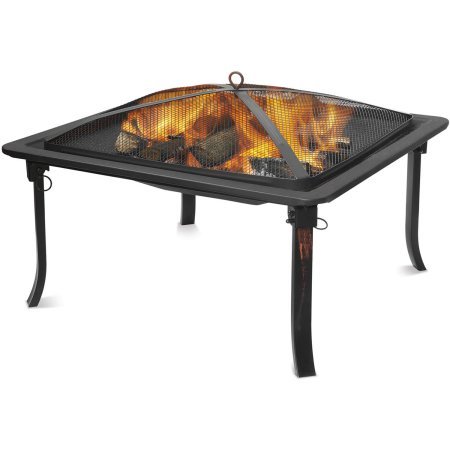 Blue Rhino Brushed Copper Wood Burning Space-saving Design Durable Steel and Bakelite Construction Outdoor Fire Bowl Small- Easy-to-lift mesh spark guard included