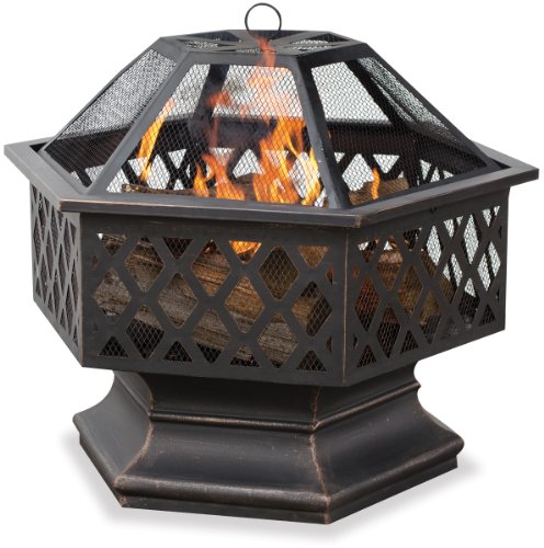 Endless SummerWAD1377SP Hex Shaped Outdoor Fire Bowl with Lattice Oil Rubbed Bronze