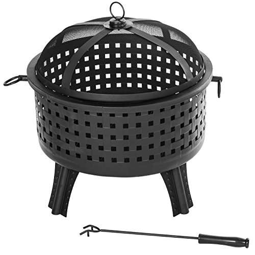 Merax 22 Inch Steel Fire Pit Outdoor Garden Patio Fireplace Fire Bowl Black