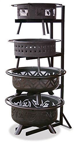 Outdoor Fire Bowl Display Stand in Black