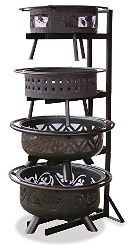 Outdoor Fire Bowl Display Stand in Black
