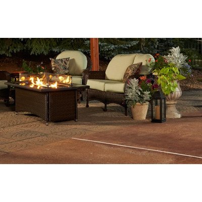 Outdoor Great Room Montego Crystal Fire Pit Coffee Table With Balsam Wicker Base