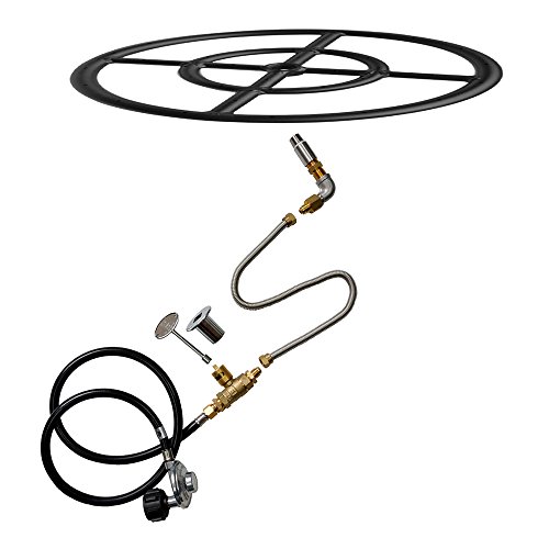 Stanbroil Lp Propane Gas Fire Pit Burner Ring Installation Kit Black Steel 12-inch