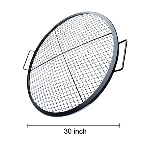 Stanbroil Heavy Duty X-marks Round Fire Pit Cooking Grate Grill With Support Frame, 30-inch