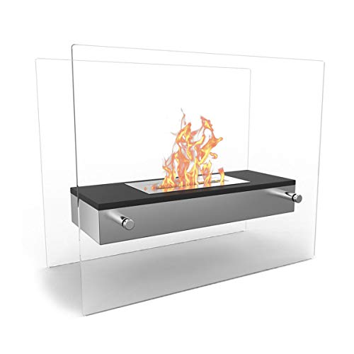 Moda Flame GF301525BK Naples H Tabletop Firepit Bio-Ethanol Ventless Fireplace Black
