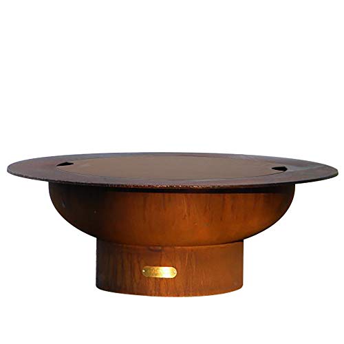 Fire Pit Art Saturn Wood Fire Pit with Lid