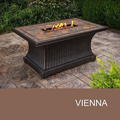 Agio Vienna - 32 X 52 Inch Rectangular Slate Top Gas Fire Pit Table