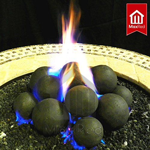 Maxred 14 Cannonball Fire Stones Log Set no Lava Rock For Fire Pit  Personal Fireplace