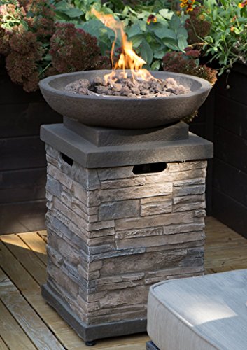 Realistic Stone-like Outdoor Patio Fire Pit Bowl With Free Cover Get Ready For Entertainment In Your Backyard