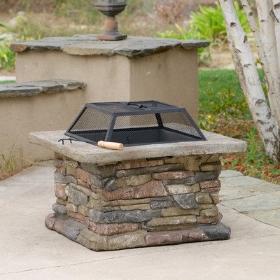 Seymour Natural Stone Square Fire Pit