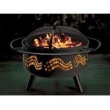 Stone River Gear SRG1FP-FLAG Stars Stripes Combo Firepit-Grill