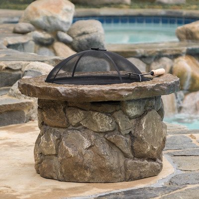 Winnett Glass Fiber Fire Pit Natural Stone