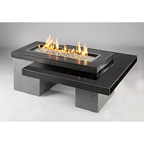 Outdoor Greatroom Uptown Gas Fire Pit with 42x12 Inch Burner Black