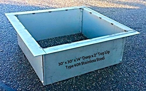 30Square Stainless Steel Metal Fire Pit Liner-Insert