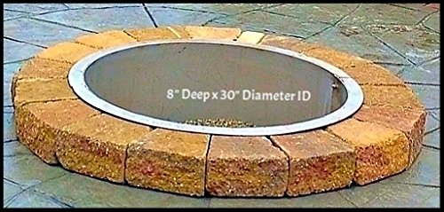 Stainless Steel Fire Pit Ring Liner Insert With Flange 8"deep X 30" Dia