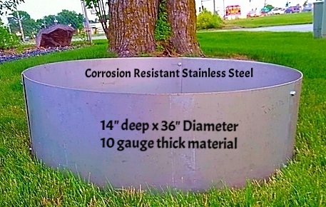 Stainless Steel Fire Pit Ring Liner-insert 36&quot Id X 14&quot Deep