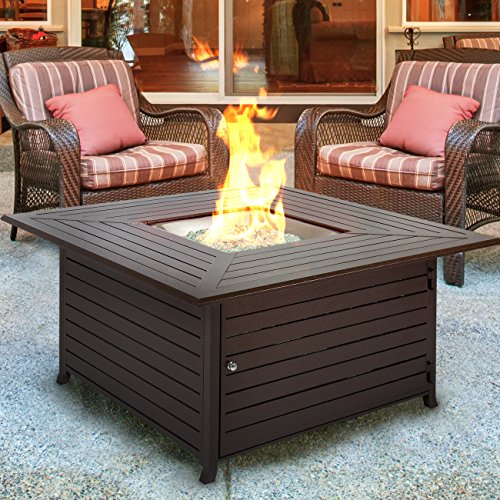 Best Choice Products Bcp Extruded Aluminum Gas Outdoor Fire Pit Table With Cover