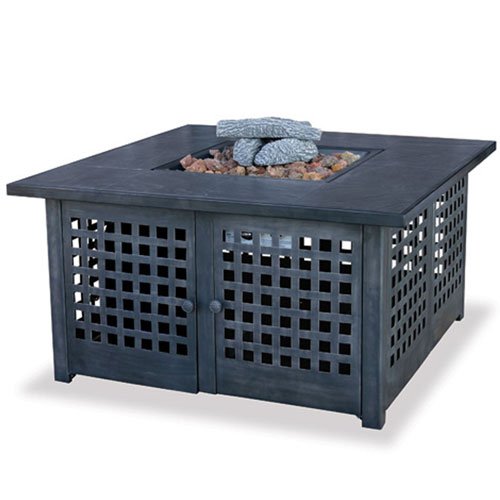 Blue Rhino GAD920SP UniFlame 413 Outdoor Firepit with Cast Iron Burner Electronic Ignition and Tile Mantel Up to 40000 BTUs Liquid