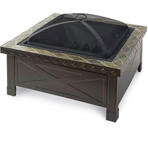 GLOBAL OUTDOORS INC GO-12007 FS Square Stone Fire Pit 30-Inch