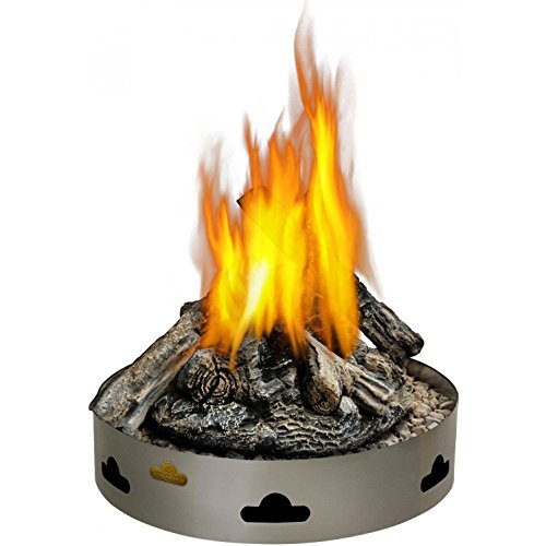 Napoleon GPFN 60 000 BTU Premium Stainless Steel Natural Gas Outdoor Patioflame Firepit with Weather Resistant Burner and PHAZER Log