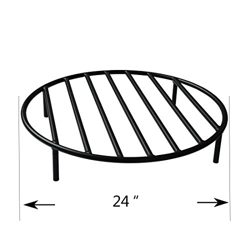 Onlyfire Heavy Duty Round Steel Outdoor Fire Pit Wood Grate With 4 Legs For Campfire Grill Cooking 24 Inch