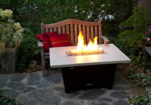 Palisades Rectangular Fire Pit Table - 36x48x4 - Dining Height - Propane - So Cal Special Granite Powdercoat Top - Grey Texture Powdercoat Base