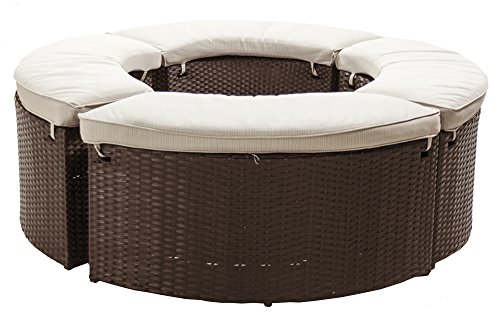 Wicker Fire Pit Seating Set Of 4 brown