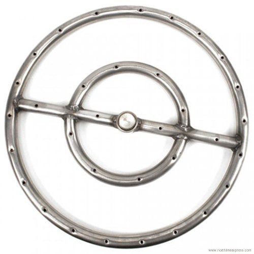 12 Inch Stainless Round Double Natural Gas Fire Pit Ring Burner by Alpine Flame