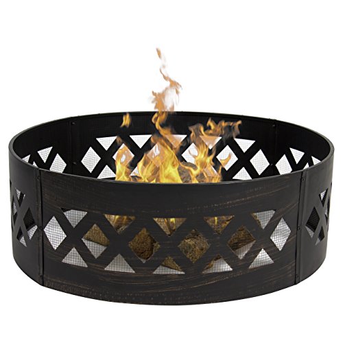 Best Choice Products 37&quot Heavy Duty Crossweave Campfire Fire Pit Ring