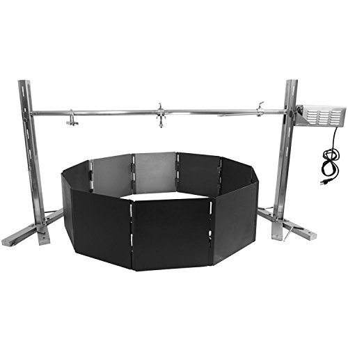 Titan Outdoors 40 HD Steel Open Campfire Pit Ring 13W Rotisserie Motor System