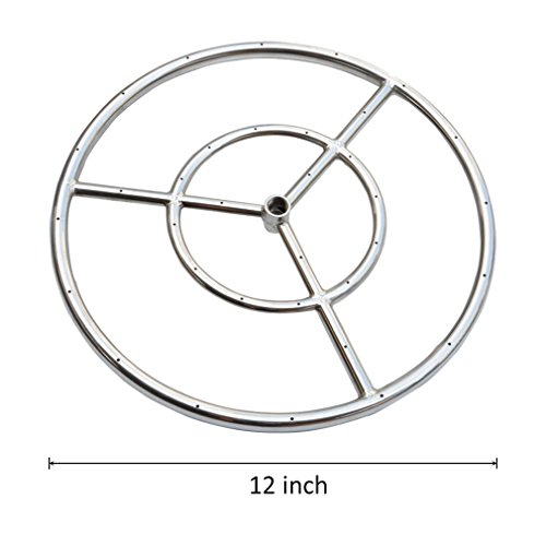 Onlyfire 12-inch Stainless Steel Round Fire Pit Burner Ring Double Ring