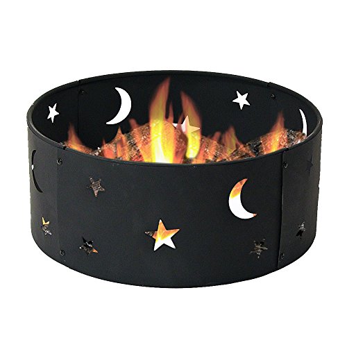 Sunnydaze Cosmic Stars And Moon Camping Fire Ring 23 Inch Diameter