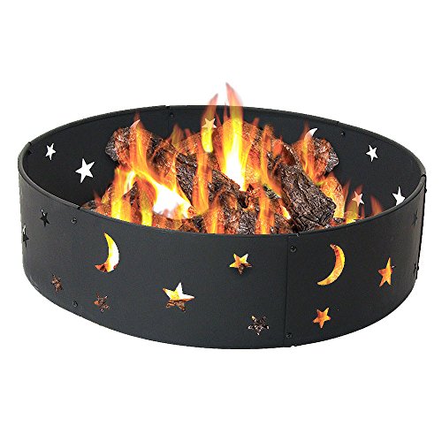 Sunnydaze Cosmic Stars and Moon Campfire Ring 36 Inch Diameter